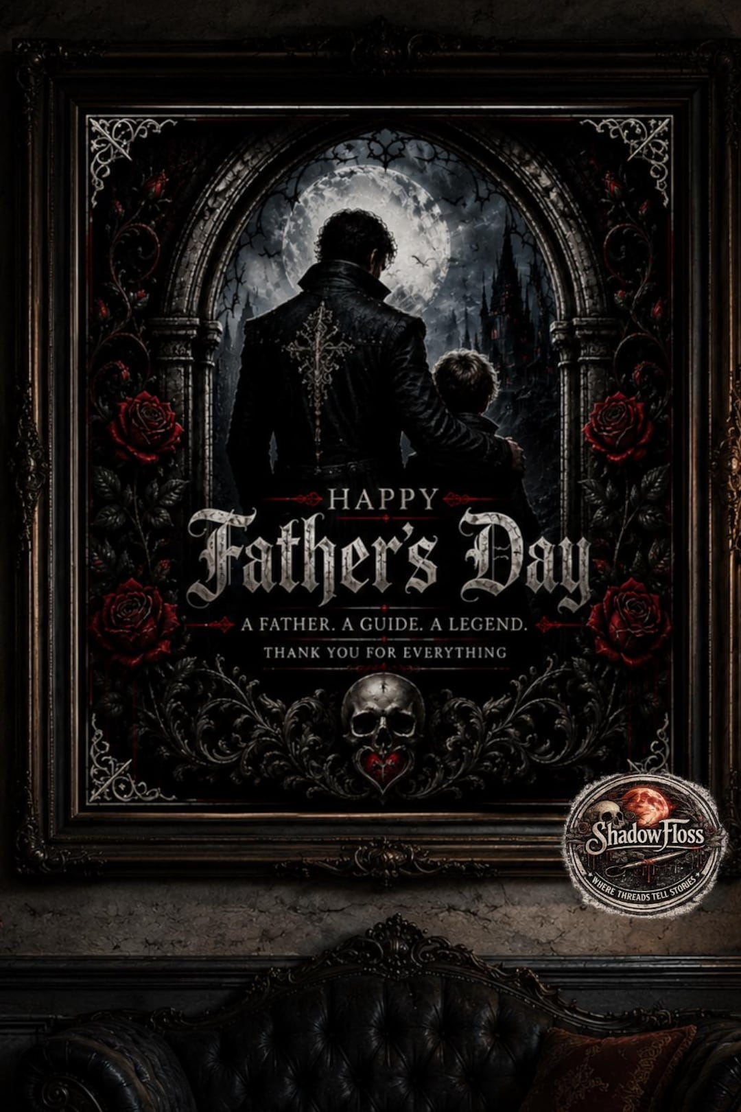 Gothic Father's Day Art | Dark Fantasy Father Child Illustration ...