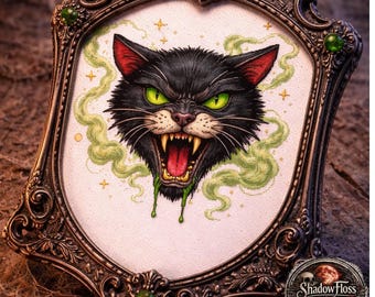 Schema per punto croce con teschio gotico, cupola con rose floreali scure, decorazione vittoriana (download PDF)