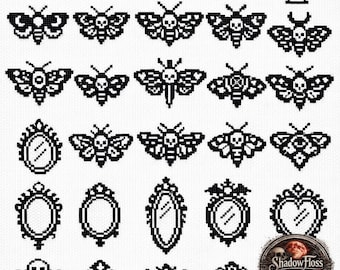 Schemi gotici per punto croce / Teschi, falene, specchi (30 PDF)