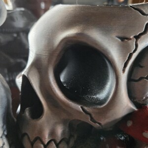 Skull Snail Planter – Gothic Fantasy Succulent Pot with Mushrooms image 6