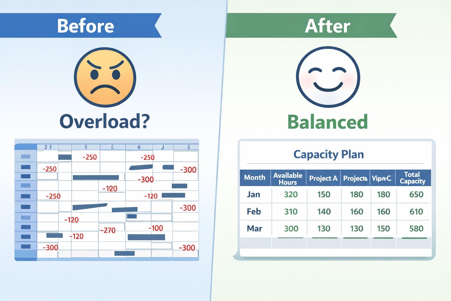 Capacity Plan Excel Template – Weekly Workload & Delivery Schedule With ...