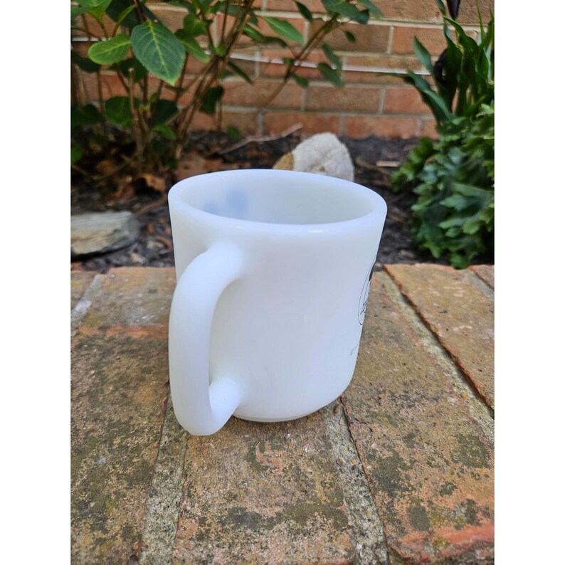 Vintage Mickey Mouse Club Disney Libby Milk Glass Coffee Mug Mickey and Beehive image 5