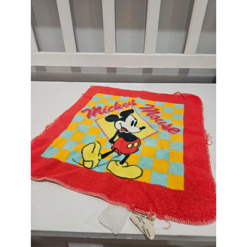 Vtg 90's Franco Disney Mickey Mouse Bathroom Towel Set, Taiwan image 8