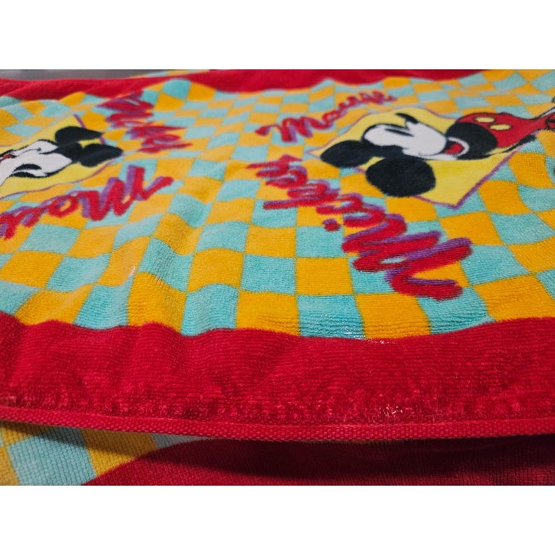 Vtg 90's Franco Disney Mickey Mouse Bathroom Towel Set, Taiwan image 2