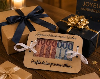 Pochette cadeau anniversaire en bois - Enveloppe à billets original et humoristique