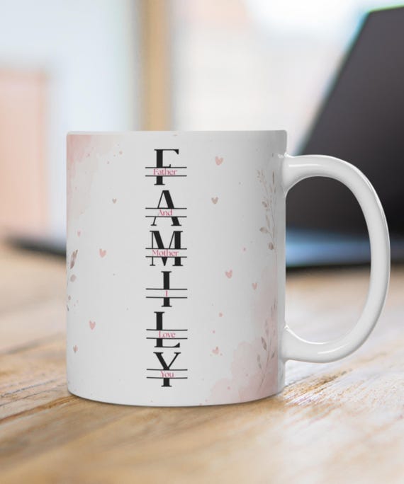 Familientasse Mama und Papa Liebe, Geschenk von Kind, Kaffeetasse für Eltern, Geschenkidee, Geburtstag, Weihnachten, Muttertag, Vatertag