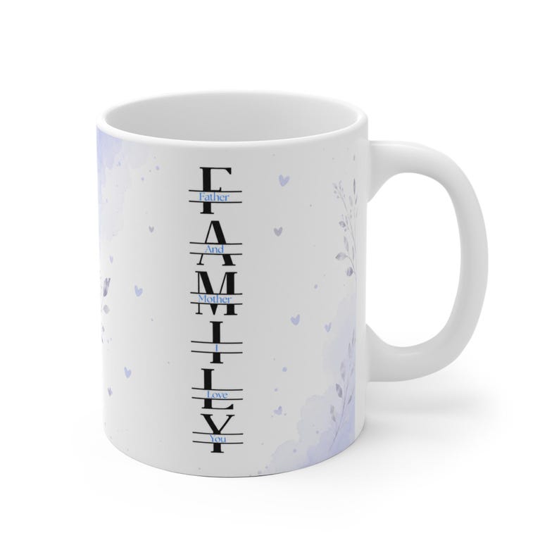 Familientasse Mama und Papa Liebe, Geschenk von Kind, Kaffeetasse für Eltern, Geschenkidee, Geburtstag, Weihnachten, Muttertag, Vatertag Blue