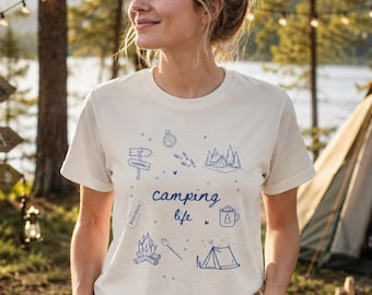 Camiseta de camping Damen und Herren / Camping Life Shirt / Geschenk für Camper / Outdoor Shirt / Wohnmobil & Camping Geschenk / Natur Abenteuer