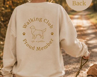 Golden Retriever Walking Club Jersey / Sudadera Hunde Mama / Hundeliebhaber Geschenk / Suéter Golden Retriever / Miembro orgulloso