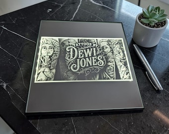 Custom Mirror & light box engraving 20cm X 20cm