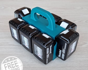 Makita LXT 18V Battery Carrier for 8 Batteries | Battery Caddy Holder Basket Storage