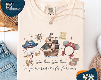 Comfort Colors® Coquette Bow Yo Ho Yo Ho A Pirate's Life For Me shirt | Disney Pirates Shirt | Disney Cruise Pirate Night Shirt | Pirates