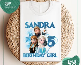 Camiseta personalizada de cumpleaños de Frozen / Camisetas familiares de Frozen / Cumpleañera / Frozen / Camiseta de Elsa / Camiseta de Anna / Camiseta de Disney Frozen / Camiseta de Olaf