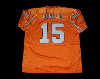Camiseta de fútbol americano Nik Bonitto Denver, sin firmar, personalizada, cosida, naranja, nueva, en todas las tallas S-3XL