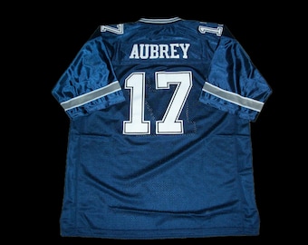 Camiseta de fútbol azul nueva de Brandon Aubrey Dallas, sin firmar y cosida a medida. Todas las tallas: S-3XL.