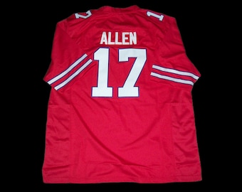 Camiseta de fútbol Josh Allen Buffalo, nueva, roja, sin firmar y cosida a medida. Todas las tallas: S-3XL.