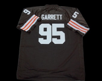 Camiseta de fútbol de Myles Garrett Cleveland, nueva, marrón, sin firmar y cosida a medida. Todas las tallas: S-3XL.