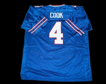 Camiseta de fútbol americano de James Cook Buffalo, nueva, azul, sin firmar y cosida a medida. Todas las tallas: S-3XL.