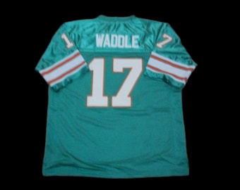 Camiseta de fútbol azul verdoso nueva de Jaylen Waddle Miami, sin firmar y cosida a medida. Todas las tallas: S-3XL.