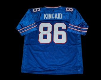 Camiseta de fútbol americano Dalton Kincaid Buffalo, nueva, azul, sin firmar y cosida a medida. Todas las tallas: S-3XL.