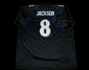 Camiseta de fútbol de Lamar Jackson Baltimore, nueva, negra, sin firmar y cosida a medida. Todas las tallas: S-3XL.