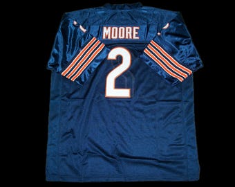 Camiseta de fútbol azul nueva de D.J. Moore Chicago, sin firmar y cosida a medida, en todas las tallas S-3XL