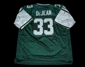 Camiseta de fútbol americano Cooper DeJean de Filadelfia, sin firmar, personalizada, cosida, nueva, verde retro, todas las tallas S-3XL