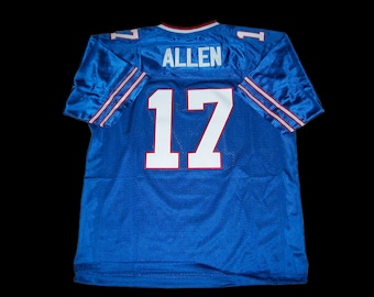 Camiseta de fútbol azul nueva de Josh Allen Buffalo, sin firmar y cosida a medida. Todas las tallas: S-3XL.