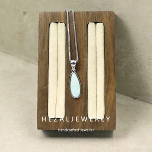 White Opal Pendant Necklace, Australian Opal Teardrop Jewelry, Classic Versatile Necklace, Dainty Everyday Chain