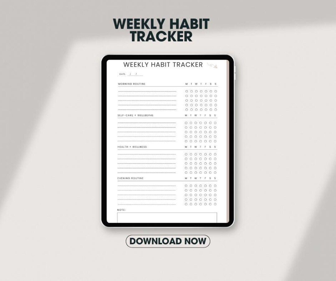 Wellness Planner Printable, Self Care Planner PDF, Weekly Habit Tracker ...