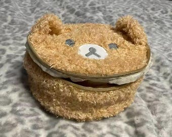 Bear Plush Makeup Bag Anime Cosmetic Pouch Jewelry Organizer Travel Case