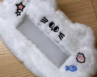 Large Plush Pencil Case Two Compartments Big Capacity Zipper Pouch Organizer Gift For Students