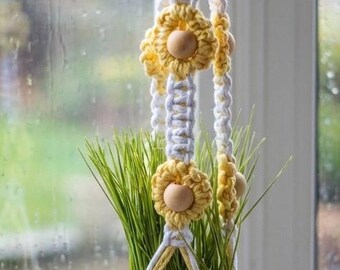 Plant hanger. Macramé daisy plant hanger