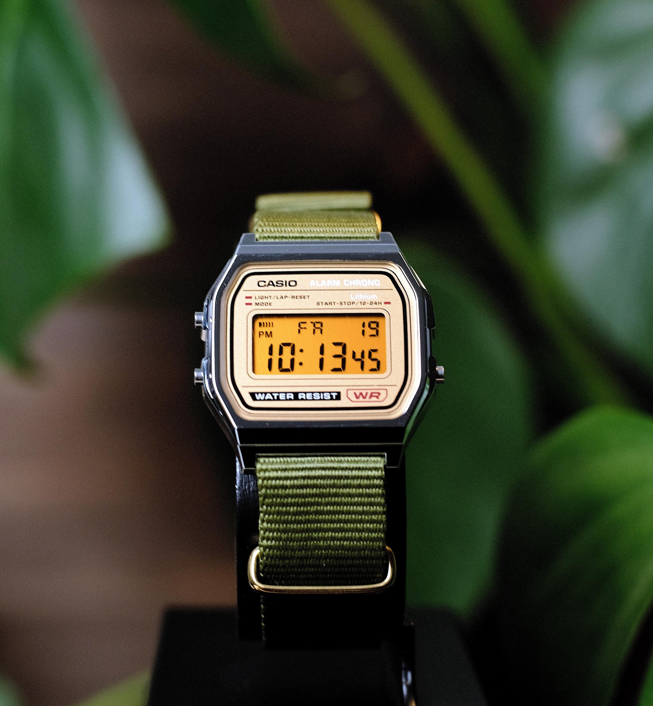 Custom Casio A158WEA-9EF Watch Panavision Egg Yolk Filter – Green
