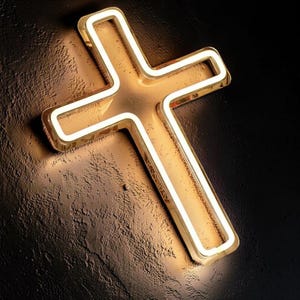 LED-kors neonskylt väggdekor, kristen sovrumslampa, religiös neonlampa, Jesus kors rumsdekor, dopgåva