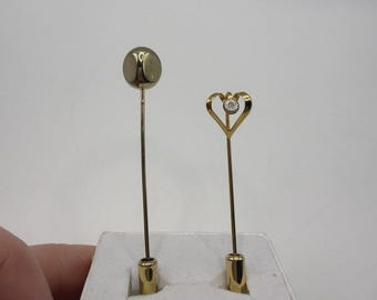 Spille da bavero vintage color oro, 2 spille