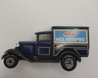 Camioncino per le consegne di Rice Krispies modello A Ford Matchbox Kellogg's vintage del 1979, senza scatola.