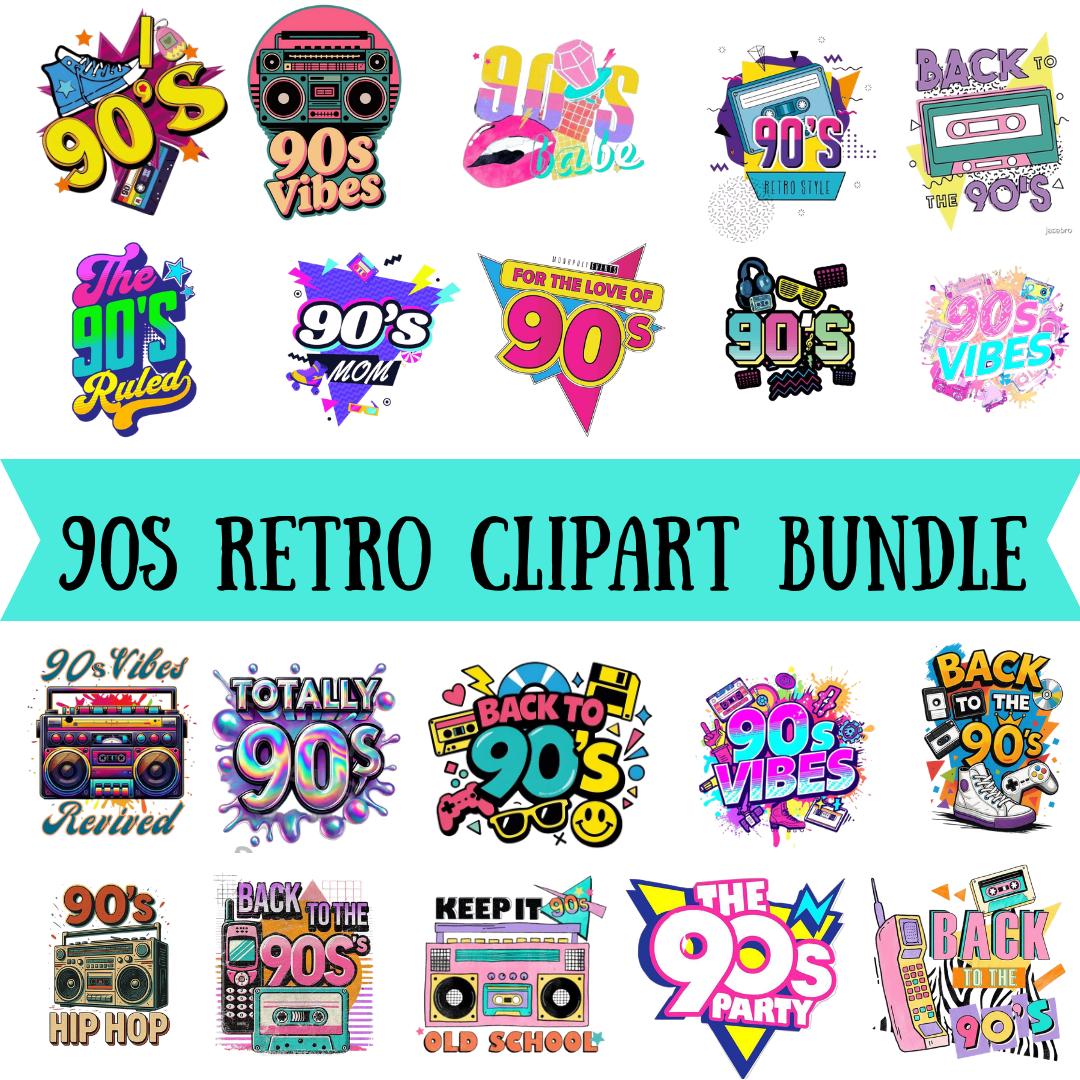 90s Retro Clipart Bundle: PNG & SVG Files (instant Download) - Etsy