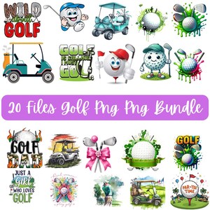 Golf PNG Clipart Bundle, Sports Sublimation Designs (Digital Download)