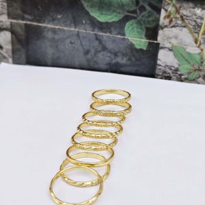Gold Stackable Ring Set | Boho Layered Rings | Textured Statement Rings | Adjustable Stack Rings | Handmade Fashion Jewelry | Gift for Her..