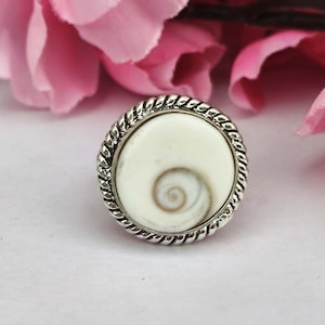 Shiva Eye Shell Ring ,925 Sterling Silver ,Handmade ring,boho jewelry..