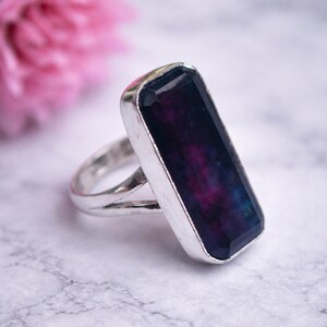 Dark Purple Stone ring,Bold cocktail ring,Statement ring,Handmade ring ,gemstone ring, modern jewelry...