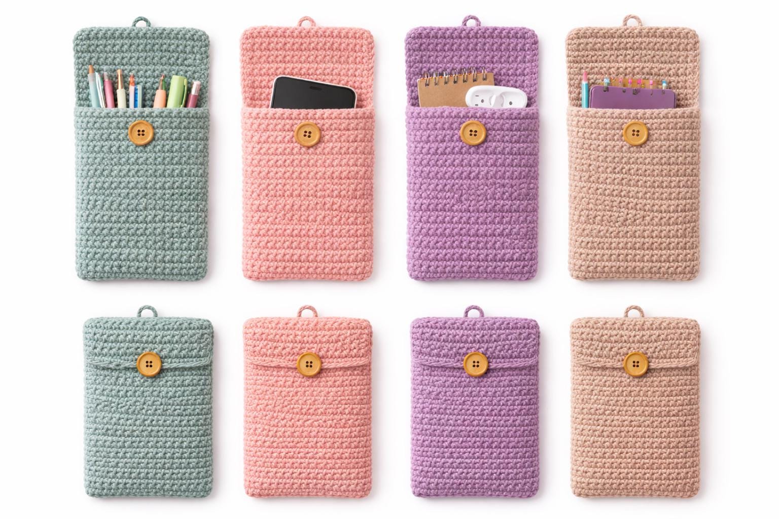 27 Back-to-School Crochet Ideas for Crafting Enthusiasts 24 Easy Handmade Crochet Pouch for Phone & Pencil