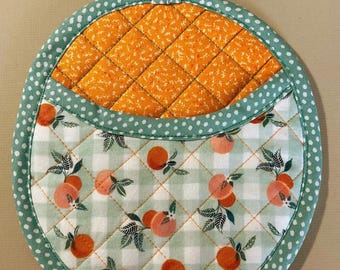 Pocket potholders, quilted, with heat insulation, hand made.