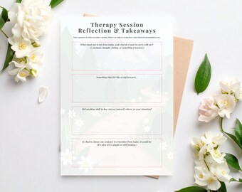 Therapy Session Reflection Worksheet for Self-awareness | Therapist ...