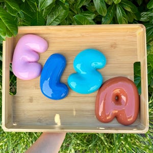 Chunky Bubble Letters in a Ceramic Look with Configurator, Personalized Names and Symbols, Nursery Door Sign Decor, Exclusive Letters