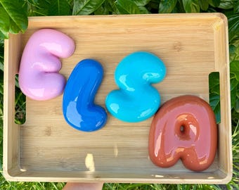 Chunky Bubble Letters in a Ceramic Look with Configurator, Personalized Names and Symbols, Nursery Door Sign Decor, Exclusive Letters