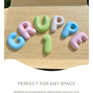 Bubble Letters in Ceramic Look with Configurator – Personalized Names, Numbers & Symbols | Lightweight Nursery Door Decor image 10