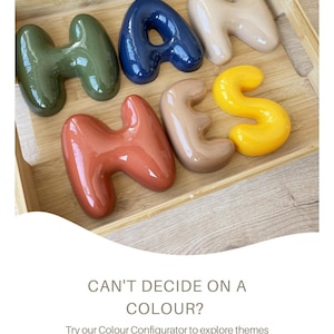 Bubble Letters in Ceramic Look with Configurator – Personalized Names, Numbers & Symbols | Lightweight Nursery Door Decor image 4