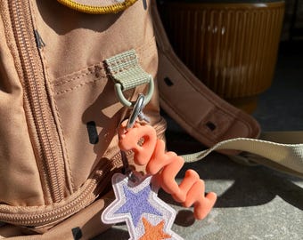 Bubble Letter Keychain Set in Ceramic Look, Personalized Names, Numbers and Symbols